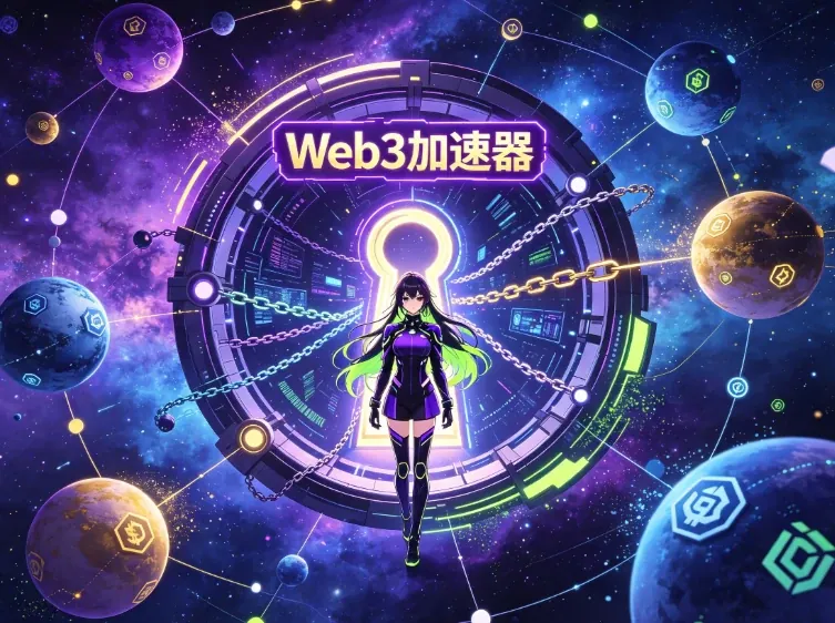 Web3加速器品牌宣传图，本页为第三方失联找回说明页